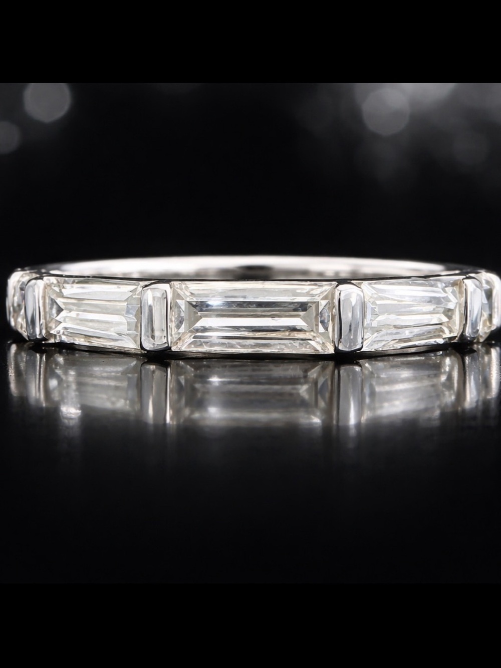Victoria Wieck vintage emerald step cut baguette CZ wedding anniversary ring HSN